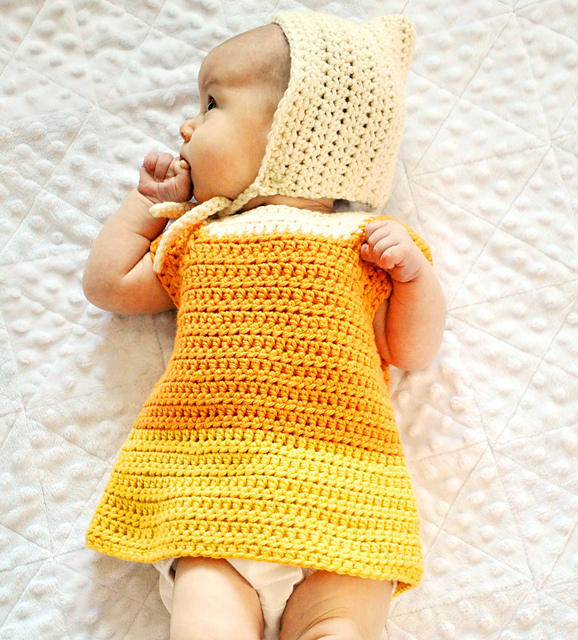 crochet baby candy corn costume pattern