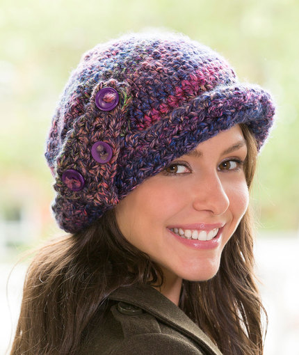 Crochet Patterns Galore - Buttoned Cloche Hat