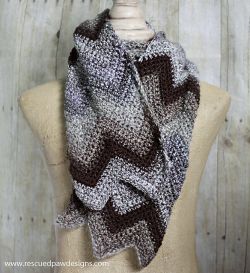 Iced Coffee Chevron Scarf