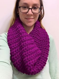 Faux Knit Puffy Cowl
