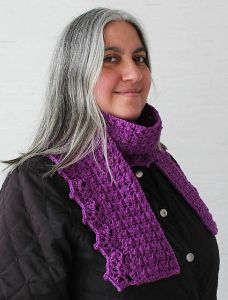 Herringbone Scarf with Lace Shells