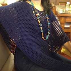Open-weave rattan stitch poncho