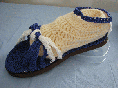 Blue and White Sandals