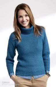 Adult Crochet Turtleneck Pullover