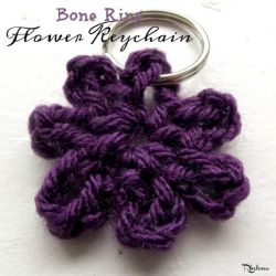 Bone Ring Flower Keychain