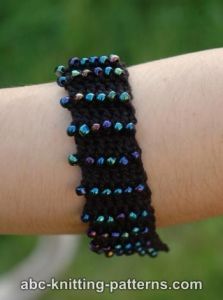 Rainbow of Dusk Beaded Crochet Bracelet