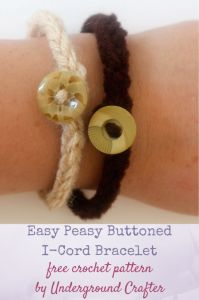 Easy Peasy Buttoned I-Cord Bracelet