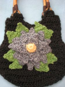Black Purse with Flower