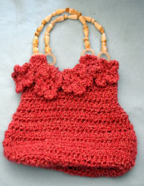 Rose Homespun Purse