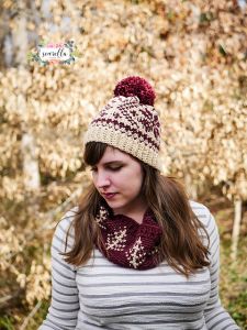 Faux Knit Fair Isle Toque and Cowl