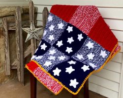 Patchwork Spangled Banner Afghan