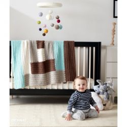 Log Cabin Crochet Baby Blanket