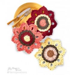 Woodsy Sunflower Crochet Dishcloths